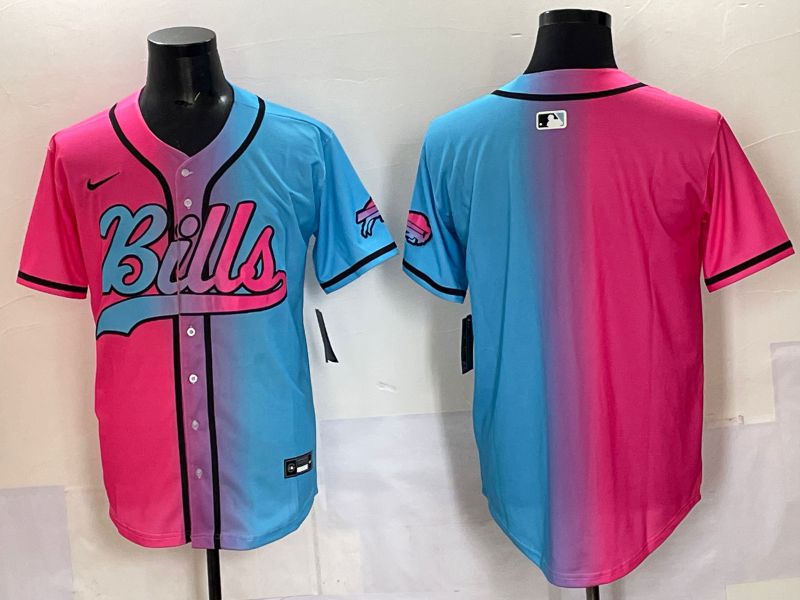 Men 2025 Buffalo Bills Blank Blue pink Nike Limited NFL Jersey 001